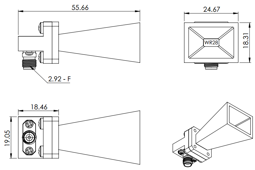 WR28 GAIN HORN ANTENNA