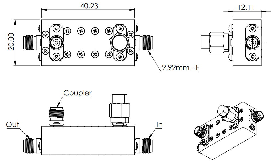 RF Directional Coupler, 34 – 35GHz