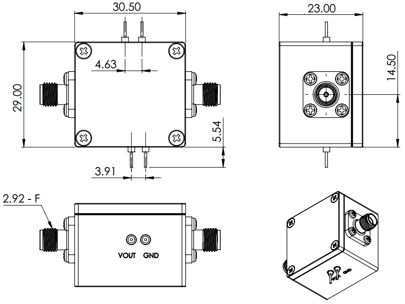 RF Detector Power Detector, 2.92MM, 34 to 35 GHz